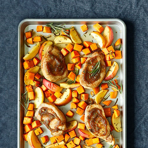 Quarter Size Baking Sheet Pan and Rack with Parchment Paper