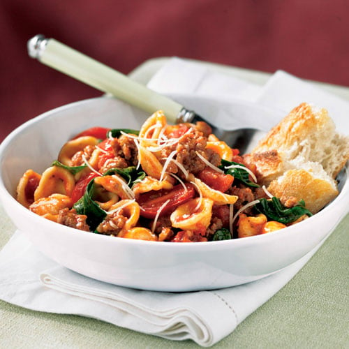 Orecchiette with Spinach, Sausage & Tomatoes