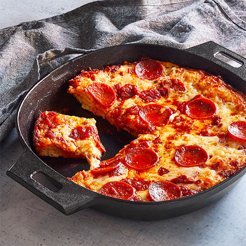 Cast Iron Pizza Pan, 12 Inch Pre-Seasoned Skillet, with Handles