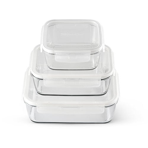 10-pc Plastic Food Storage Containers Set with Lids, 3-Cup Rectangle Meal Prep Container, Non-Toxic, BPA-Free Lids with 4 Locking Tabs, Microwave, Dis