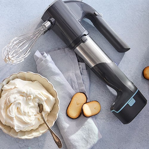 Better Chef Dual Pro Handheld Immersion Blender Hand Mixer With Whisk Blue  New