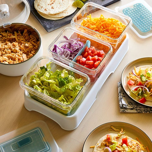 Pampered Chef Gray Food Storage Containers