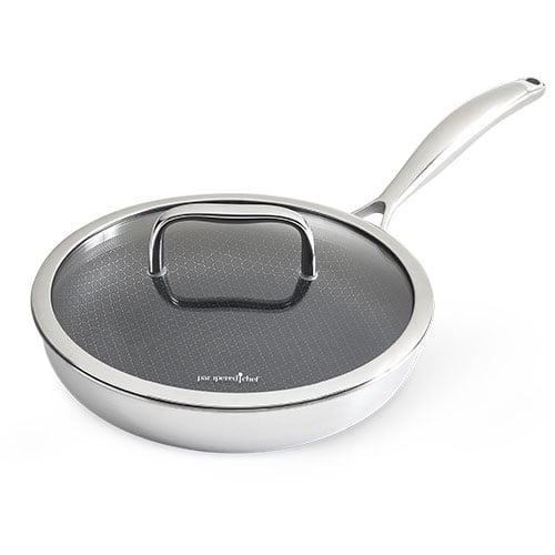 Deep Cut: 10 Inch Stainless Steel Skillet with Lid