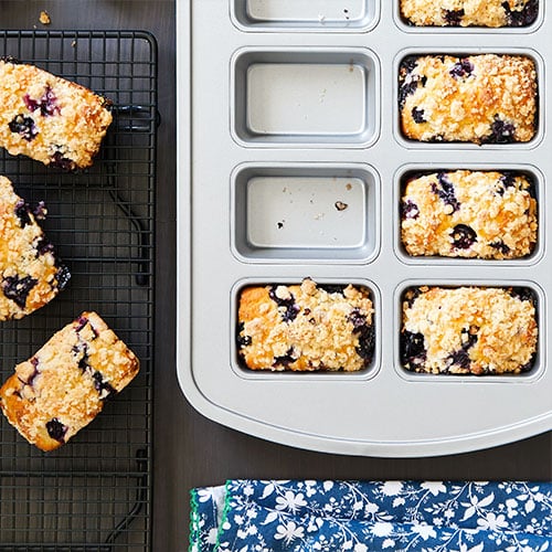 Mini Blueberry Streusel Loaves - Recipes