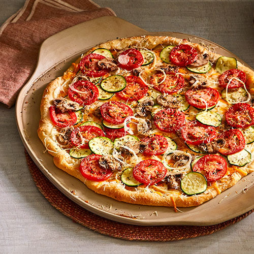 Three Cheese Garden Pizza Recipes Pampered Chef Canada Site